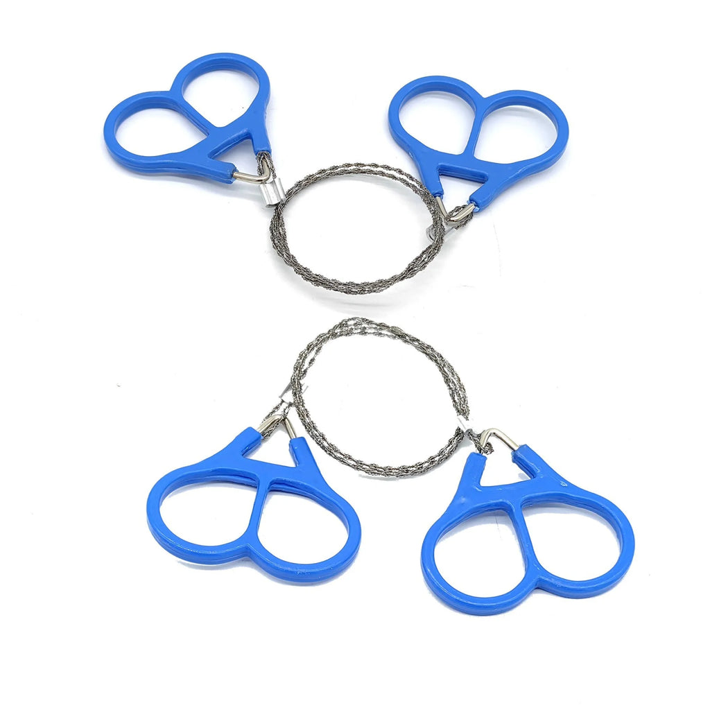 Hand-pulled hacksaw Outdoor survival saw Camping emergency survival equipment Extended 2-meter double-finger wire saw