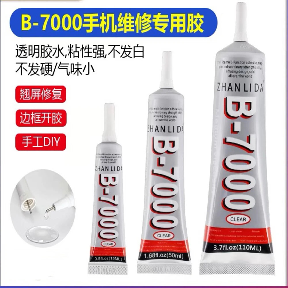 Zhanlida 15/50/110ml B7000 Glue Super Transparent Epoxy Resin B-7000 Adhesive for Phone Display Screen Fabric Jewelry Rhinestone