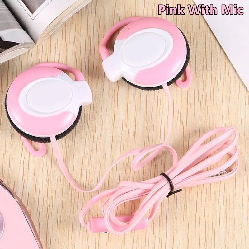 Wired Headphones Stereo 3.5MM Ear Hook Music Game Earphone With Mic For Mobile Phone PC Laptop Mp3 Mp4 Wired Headset