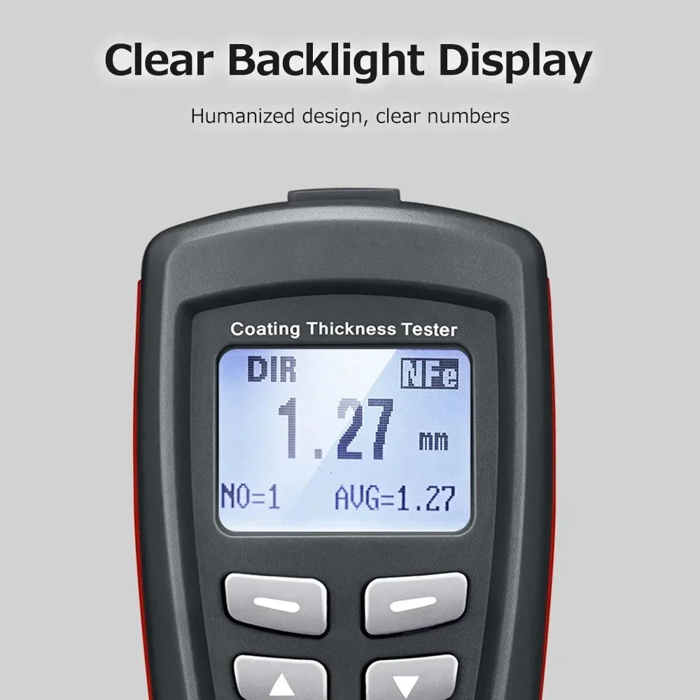 DT-156 1250um Dual Magnetic Eddy Current Micron Coating Thickness  Gauge Meter Tester for Car Paint Metal Automotive