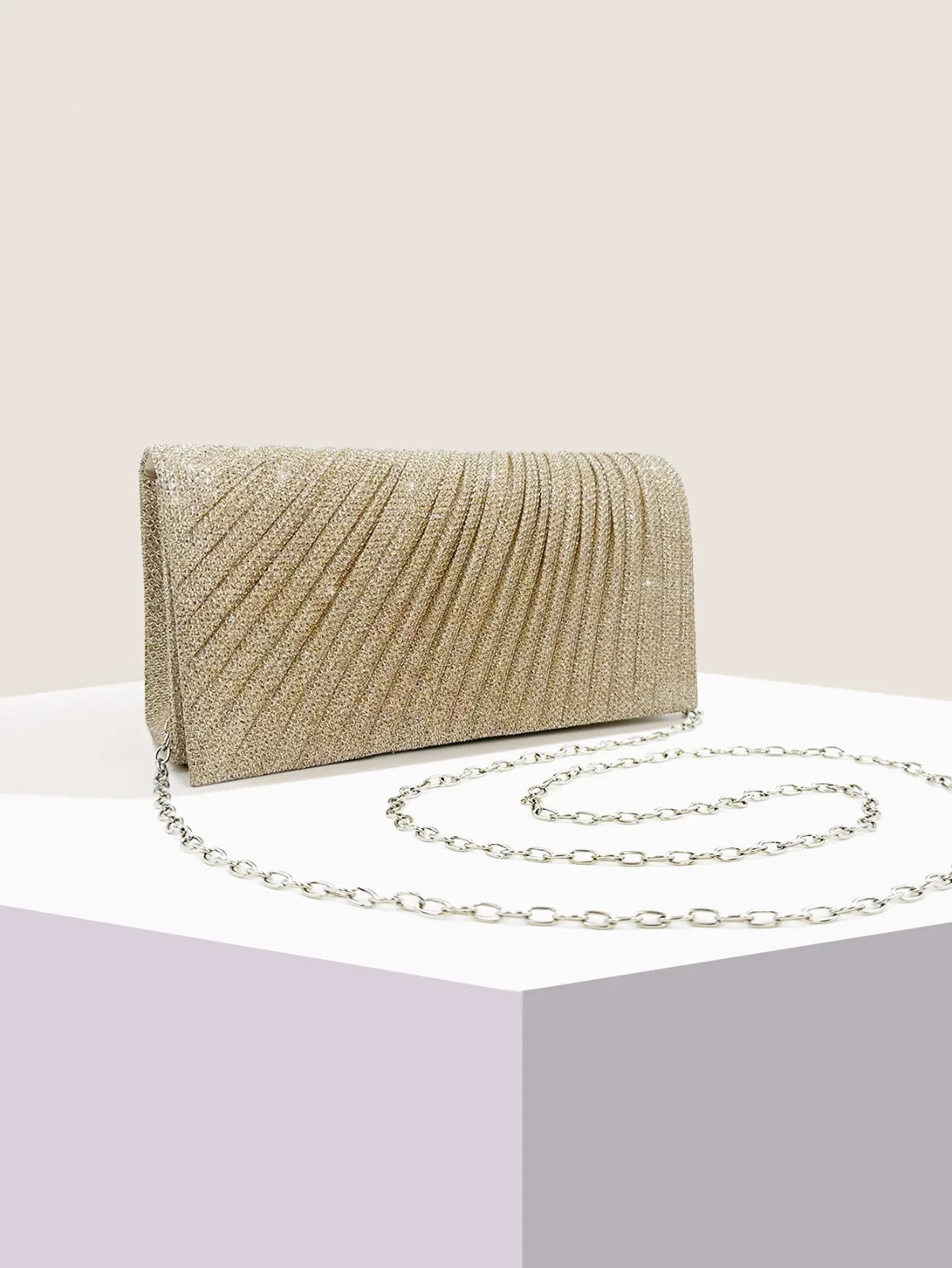 Women's Evening Shoulder Bag Bridal Clutch Party Prom Wedding Envelope Handbag Glitter Shiny Purses Sling Dating Dressy Bag
