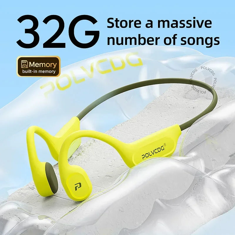 POLVCDG X9 Bone Conduction Swimming Earphones 32G IPX8 Waterproof Open Swimming Running Bicycle Earphones Ear Hanging Earphones