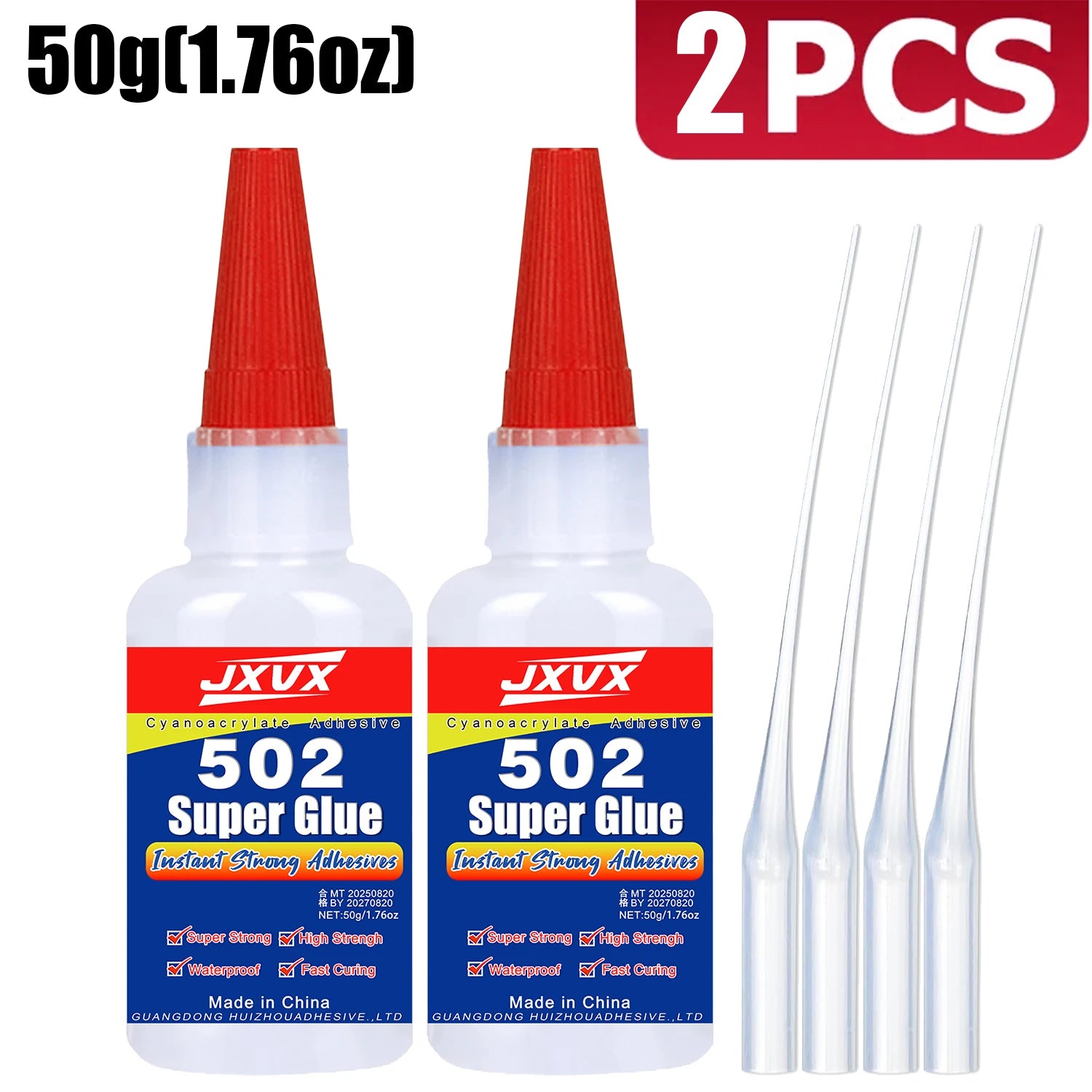 50g Plastic 502 Super Glue Extra Strong Plastic Professional Adhesive Quick Fix for Toy Plastic Items Transparent Cyanoacrylate Glue Fast Drying Odorless Long Lasting Bonding 1-3PCS.