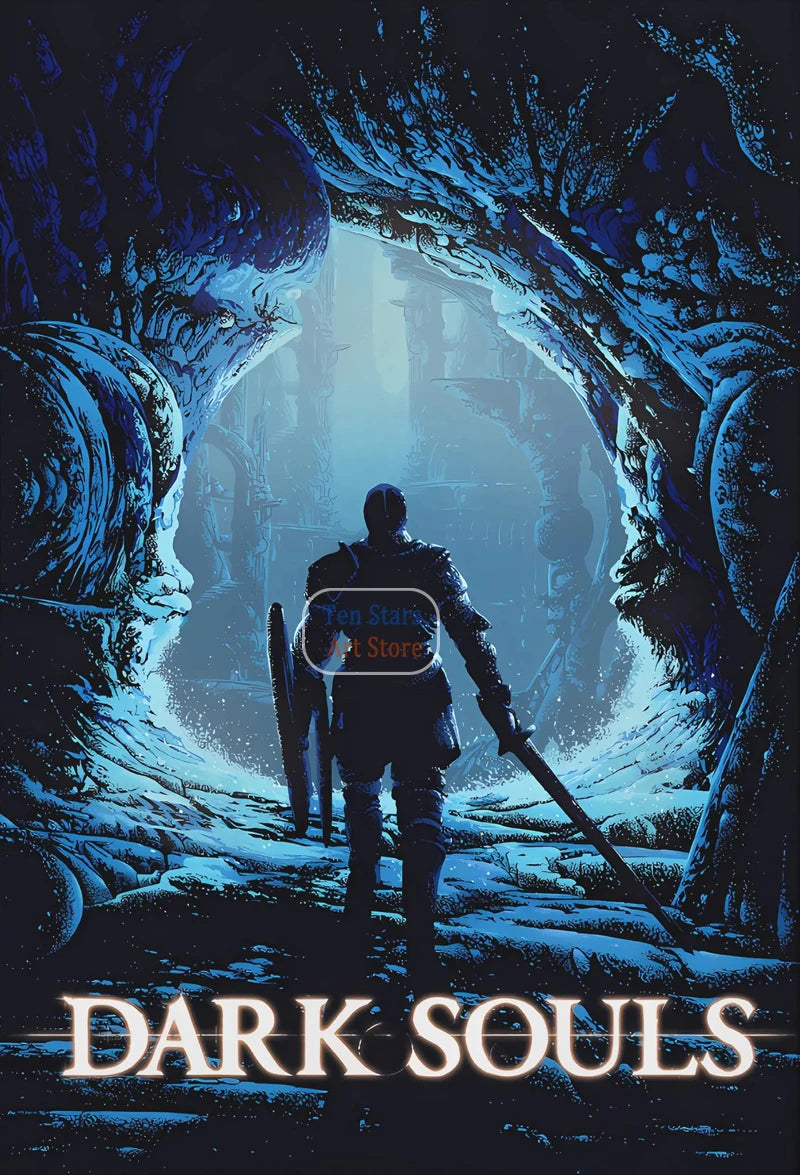 Dark Souls Fantasy Art Video Game Warrior Knight Dark Souls 3 Gaming Poster Canvas Painting Wall Pictures Home Gaming Room Decor
