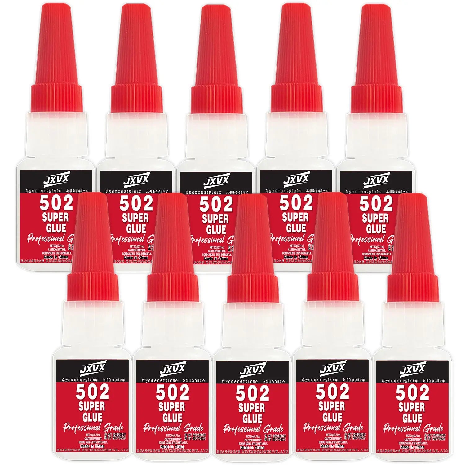 10PCS 502 Super Strong Adhesive 20g, Cyanoacrylate Insta Adhesive, for Hard Plastics, Crafts, Ceramics, Frame, Leather, Metal, Strong Bonding Liquid Versatile Glue Tool,With precision dispenser.
