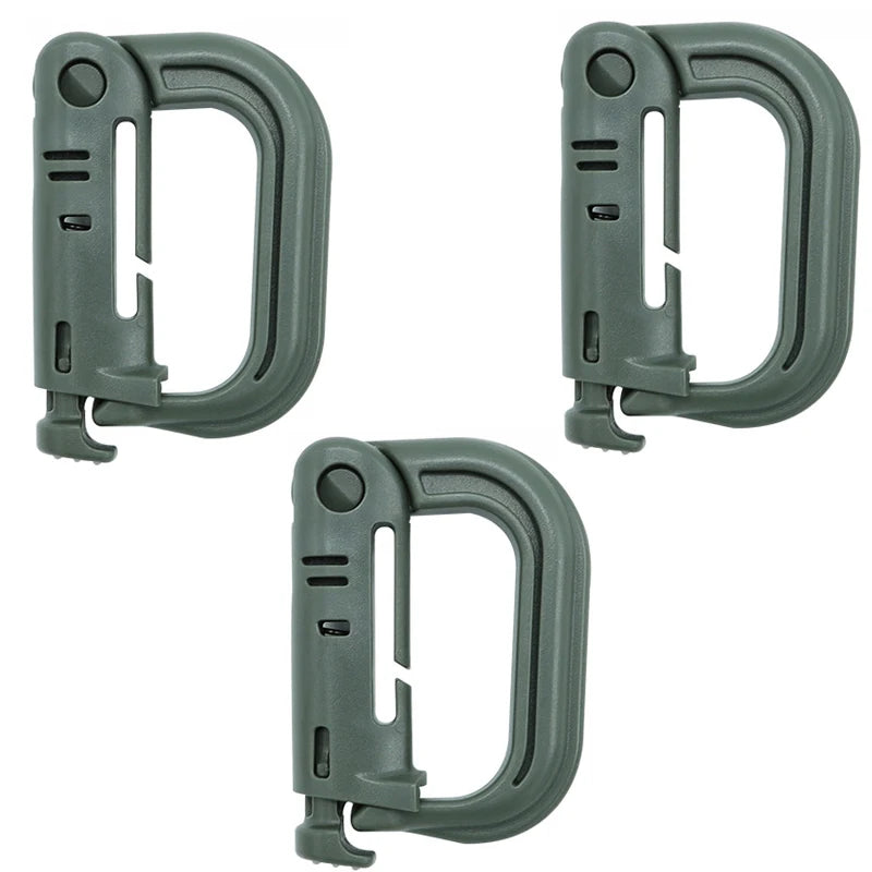 Tactical D Locking Ring Buckle Outdoor MOLLE Carabiner Plastic Clip Snap Type Tactical Vest Bag Connection Point Fastener