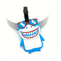 1pc Cute Cartoon Shark Shape Luggage Tag,School Bag Baggage Bag Tag,Airport Station Anti-lost Tag,Travel Accessories