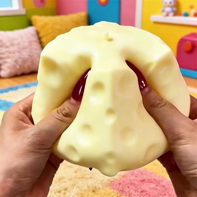 1Pc Jumbo Cheese Cube Stress Ball Big Cheese Shapeable Squeeze Ball Non-Bounce Fidget Toy ASMR Sensory Anti-Stress Festival Gift