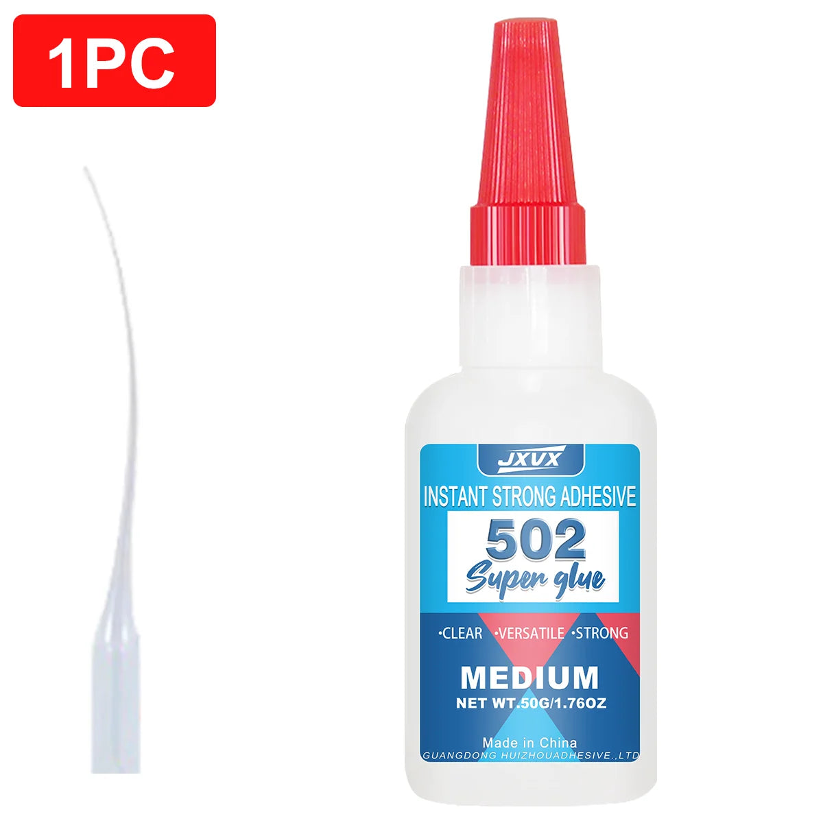 Super Strong Adhesive 502, 50G（1.76Oz）502 Super Glue Cyanoacrylate Quick Dry Instant Leather Rubber Wood Metal Strong Bonding Liquid Adhesive Tool, Quick Drying in 3 Seconds, 3580 Psi