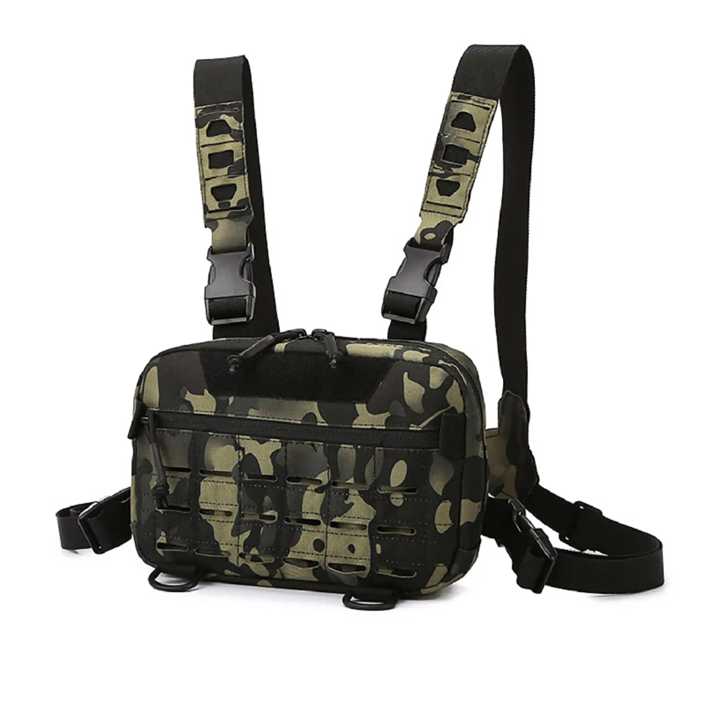 Men's Tactical Molle Chest Bag Outdoor Sports Travel Vest Hiking Trekking Hunting Backpack Fishing Cycling Bags Front Rig Pouch
