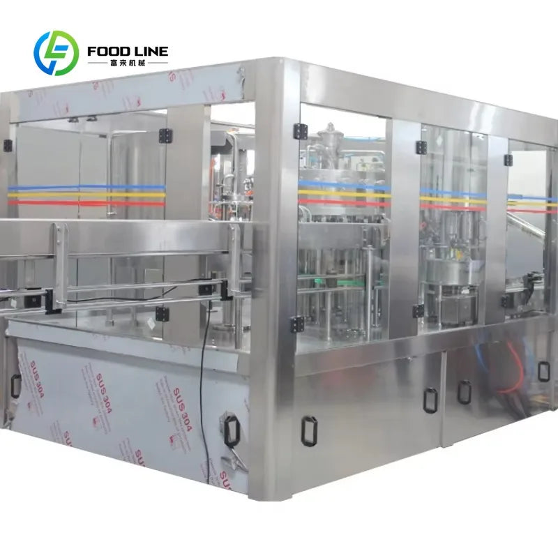 Customized 24 Heads 6000BPH High-quality and Low-cost  Automatic Carbonated Beverage Filling Packaging Machine Production Line