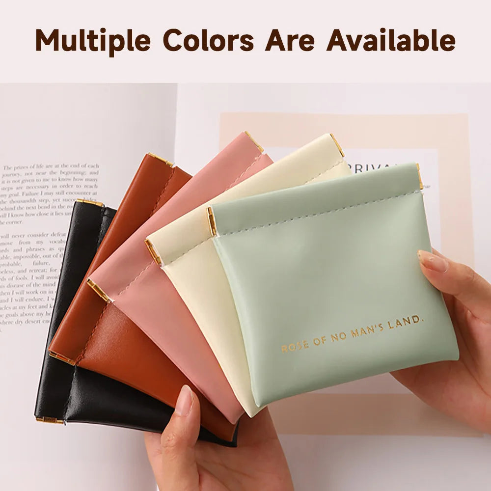 Fashion Multifunctional Storage Bag With Automatic Closure Wired Headphone PU Coin Purse Mini Portable Lipstick And Makeup Bag