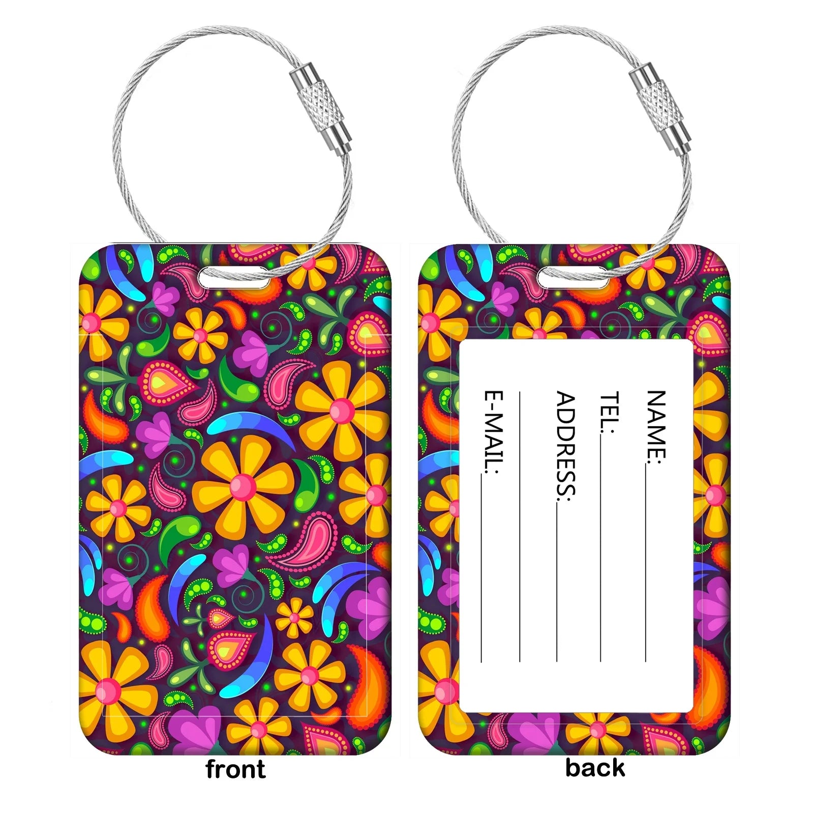 Colorful Artistic Patterns Luggage Tags Suitcase ID Address Name Holder Colorful Baggage Tag Label Travel Suitcase Accessories
