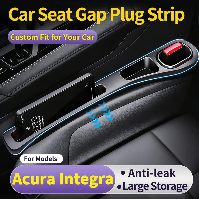 Auto Seat Leak Proof Strip for Acura Integra Car Seat Gap Filler with Storage for Phones and Keys Car Interior Item Plug & Play