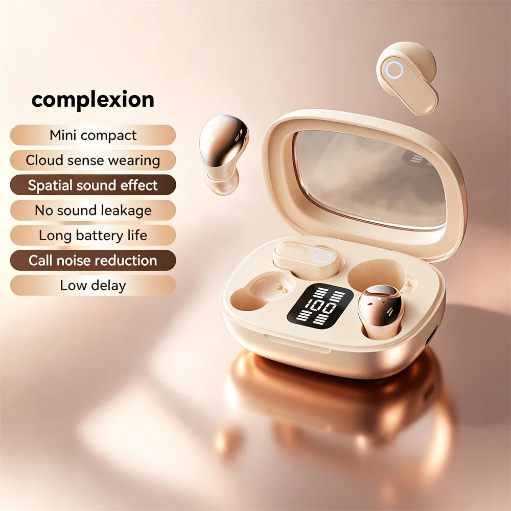 Electroplated TWS In-Ear Wireless Earphone Long Battery Life Digital Display 2-In-1 Dual Headphone Subwoofer Stereo Game Earplug