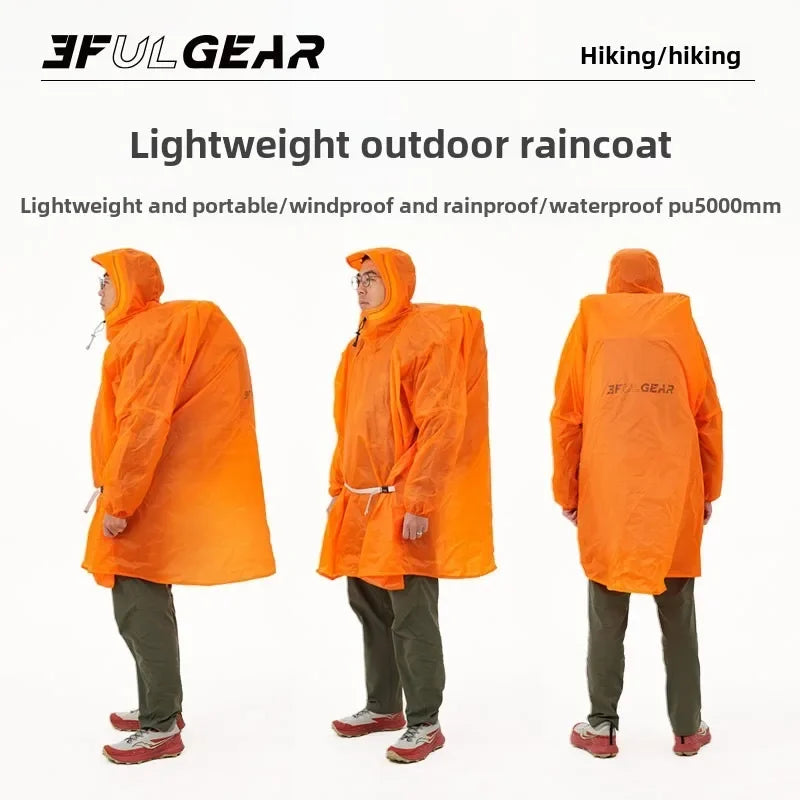 3F UL GEAR Ultralight Women's Men's Rain Coat Jacket Outdoor Camping Hiking Trekking 15D Nylon Waterproof Raincoat Lightweight