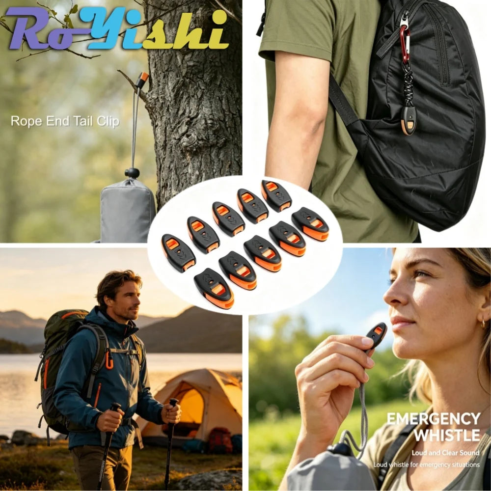 RoYishi Loud Emergency Survival Whistle Zipper End Clip, Safety Whistle for Hiking Camping Kayak Fishing Paracord Outdoor Gear