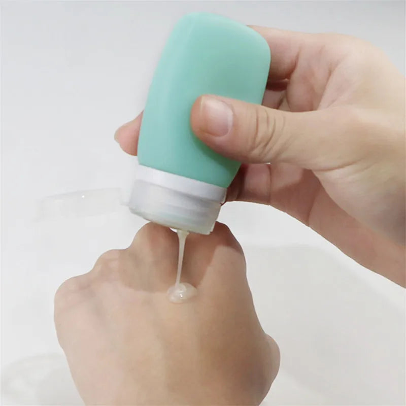 30/60/90ML Silicone Travel Cosmetics Bottles Empty Refillable Liquid Container Shampoo Trip Shower Cream Gel Squeeze Containers