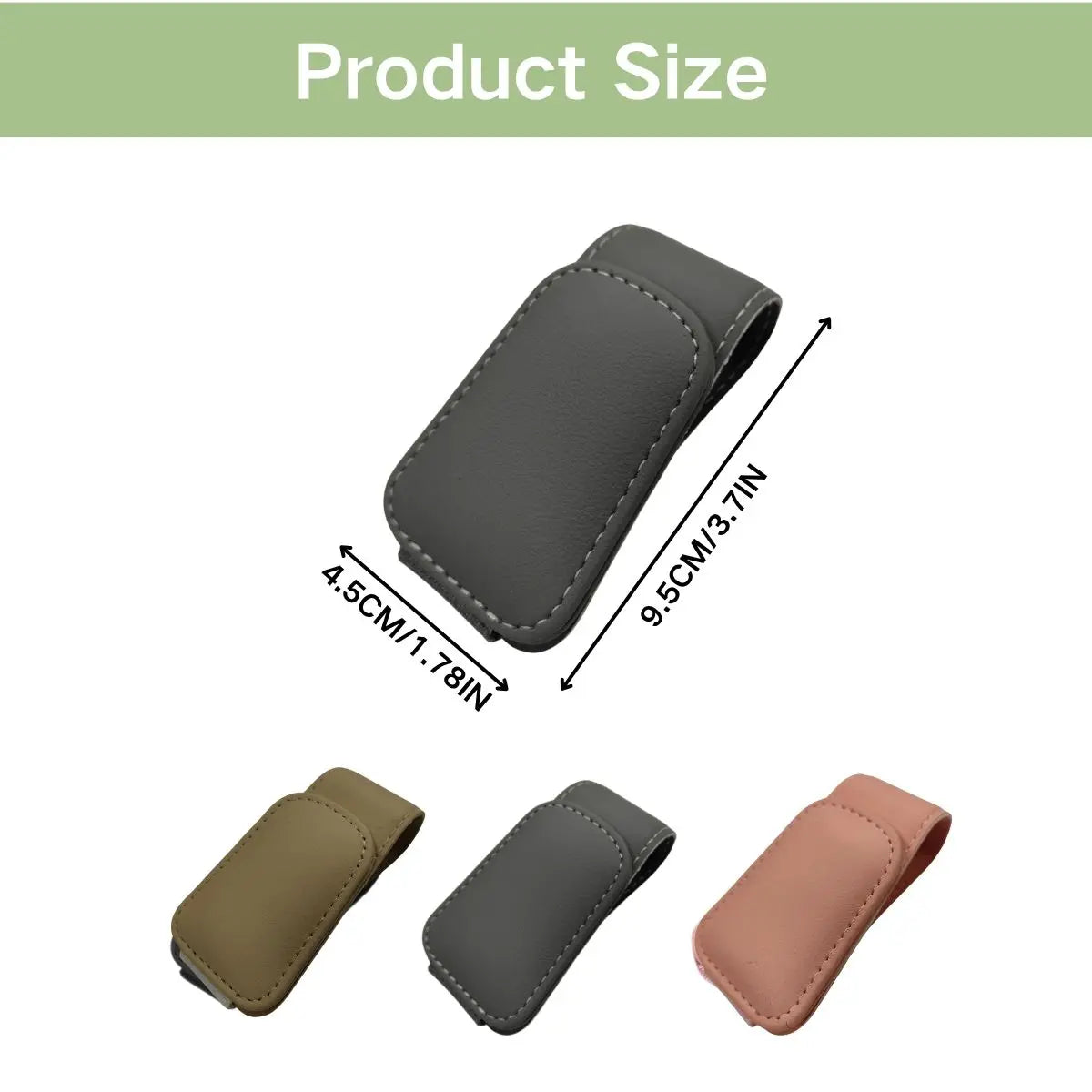 Magnetic Leather Sunglass Holder Eyeglass Hanger Clip for Car Sun Visor Suitable for Different Size Eyeglasses
