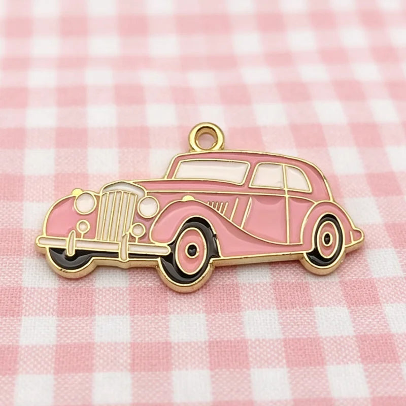 10pcs Car Pendant DIY Jewelry Accessories Alloy Drip Oil Pendant Keychain Earring Pendant
