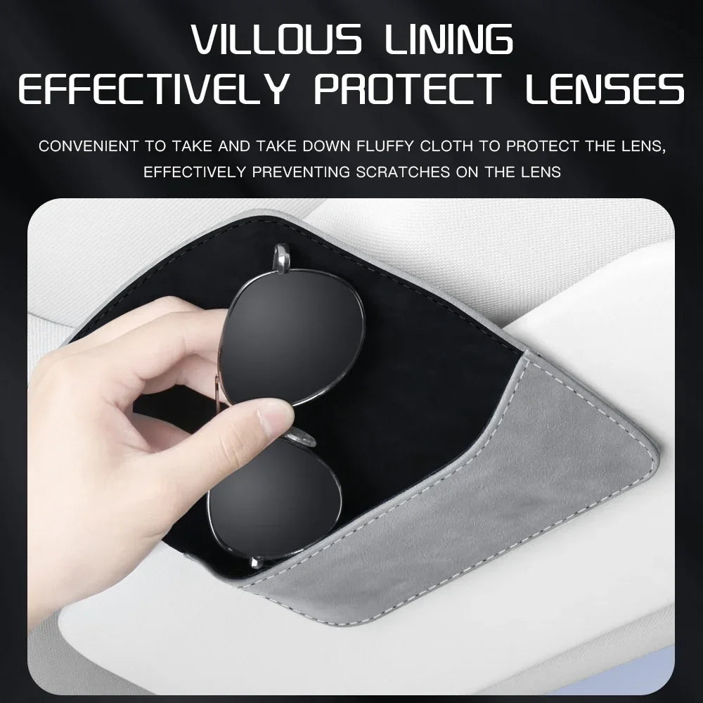 Car Glasses Holder Clip Accesorios Para Vehículos Internal Interior Decoration Case Cover Eyeglass Organizer Sun Glasses Storage