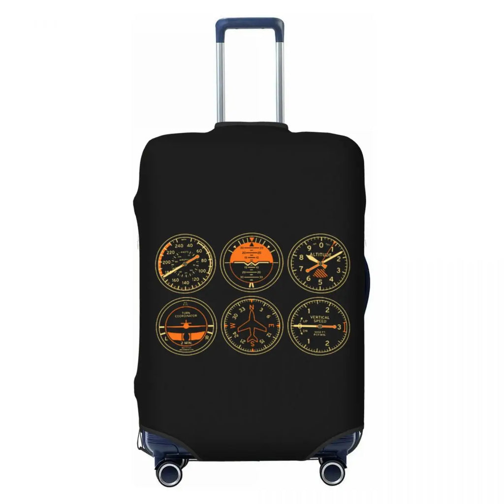 Custom Fashion Airbus Fighter Pilot Luggage Cover Protector Washable Aviation Airplane Travel Suitcase Covers
