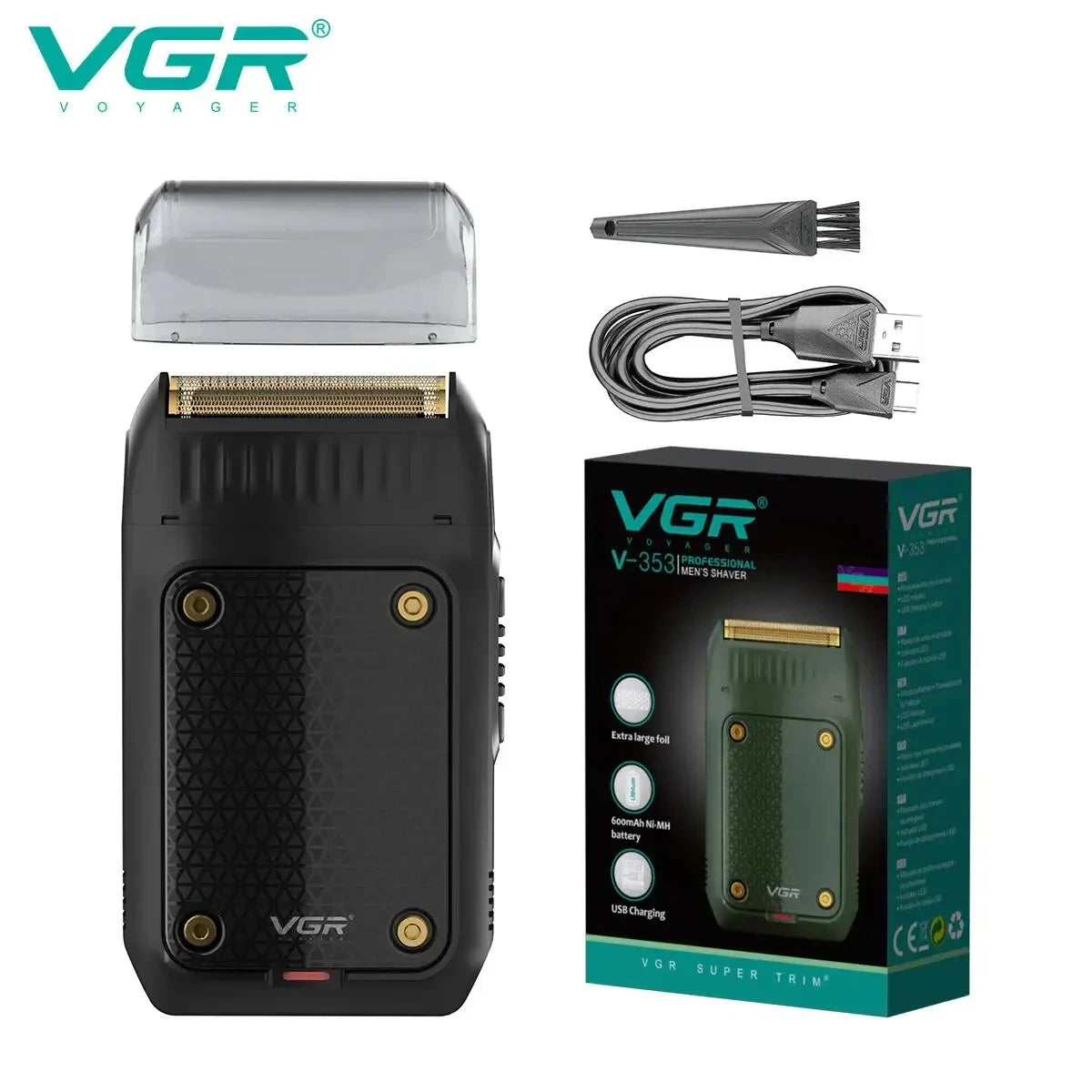 VGR popular men's shaver, convenient mini shaver, home travel electric shaving machine sideburns and hair trimming machine V-353