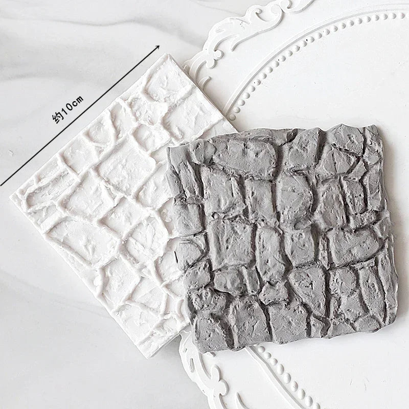 Rock Brick Wall Texture Fondant Silicone Molds Wood Grain Tree Bark Silicone Impression Mat Cake Decoration Baking Accessories