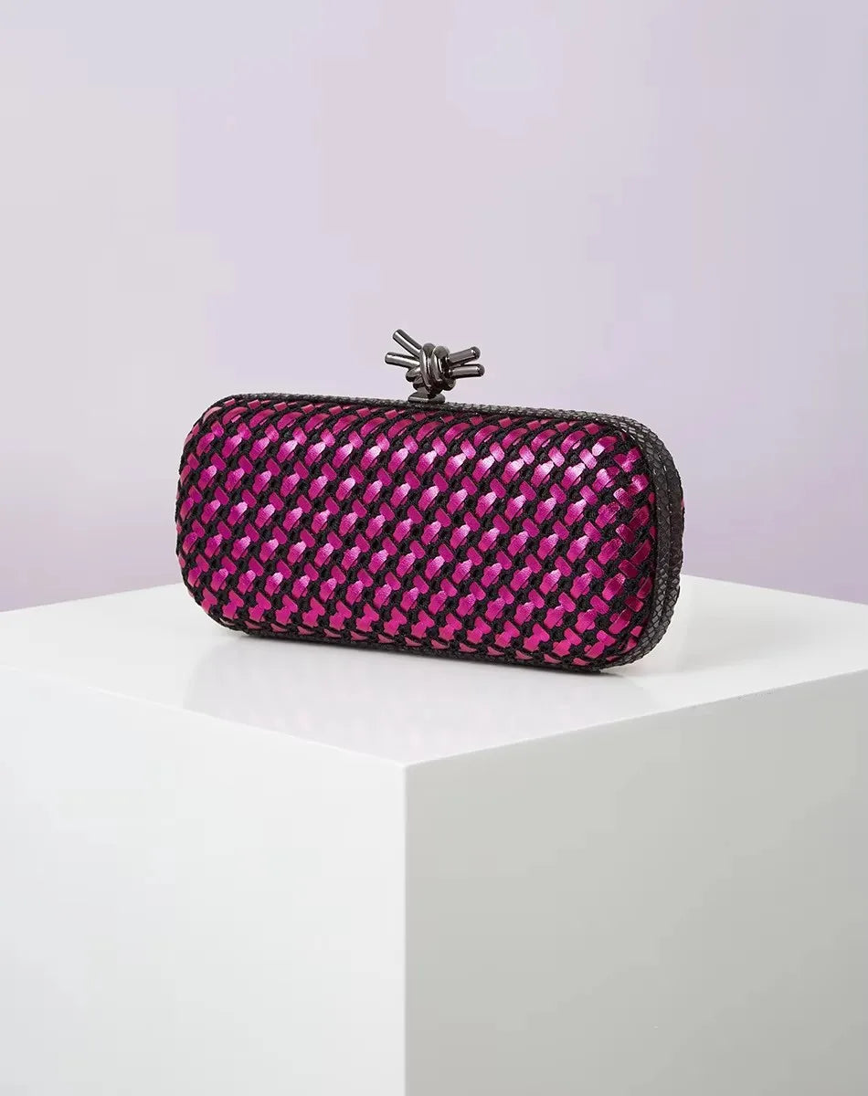 2026 New Quality Pu Woven Evening Clutch Bag with Polyester Lining for Women Dressy Evening Use Dinner and Party Bag 24 cm
