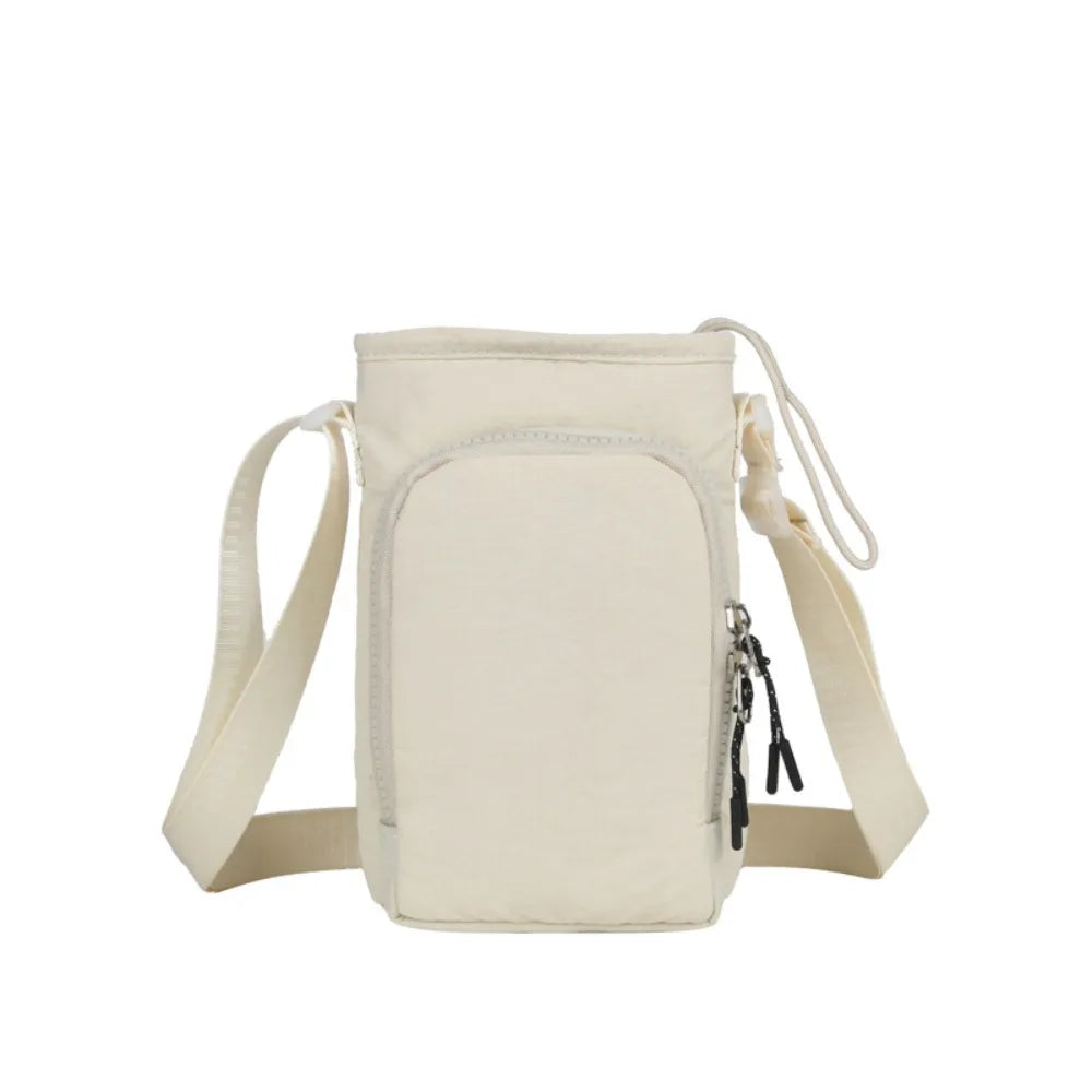 Shoulder Strap Water Bottle Carrier Bag Front Pocket Waterproof Crossbody Water Bottle Purse Portable Handle