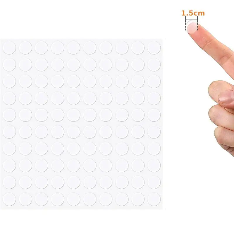 100pcs 1/1.5/2cm Double Sided Tape Stickers Removable Round Clear Sticky Tack No Trace Small Stickers for Festival Decoration