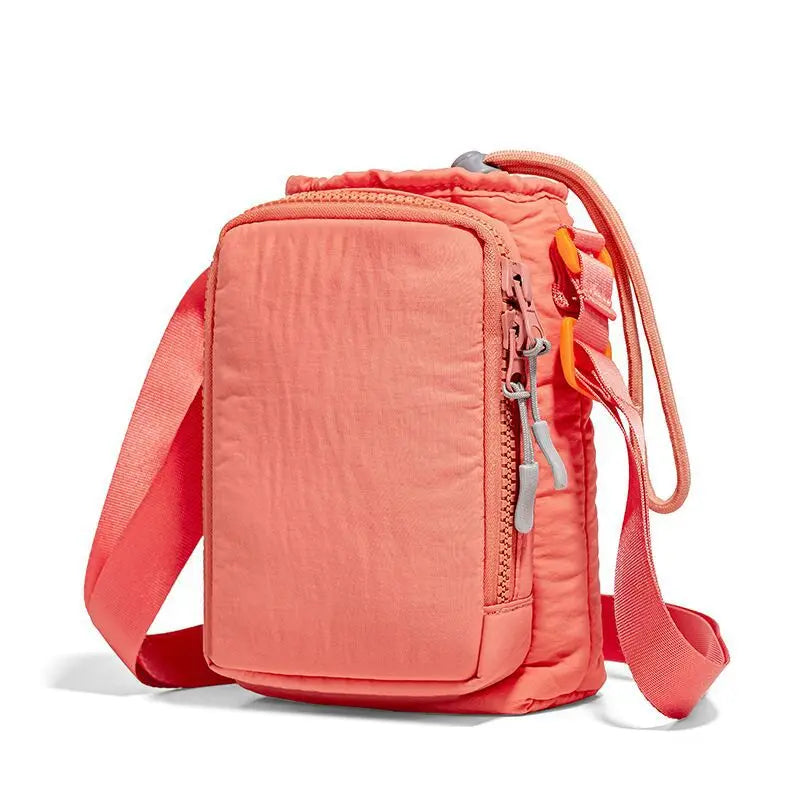 Drawstring Water Bottle Holder Crossbody Bag, Mini Shoulder Pouch, Portable Sling Bag with Phone Pocket for Daily Women Outdoor