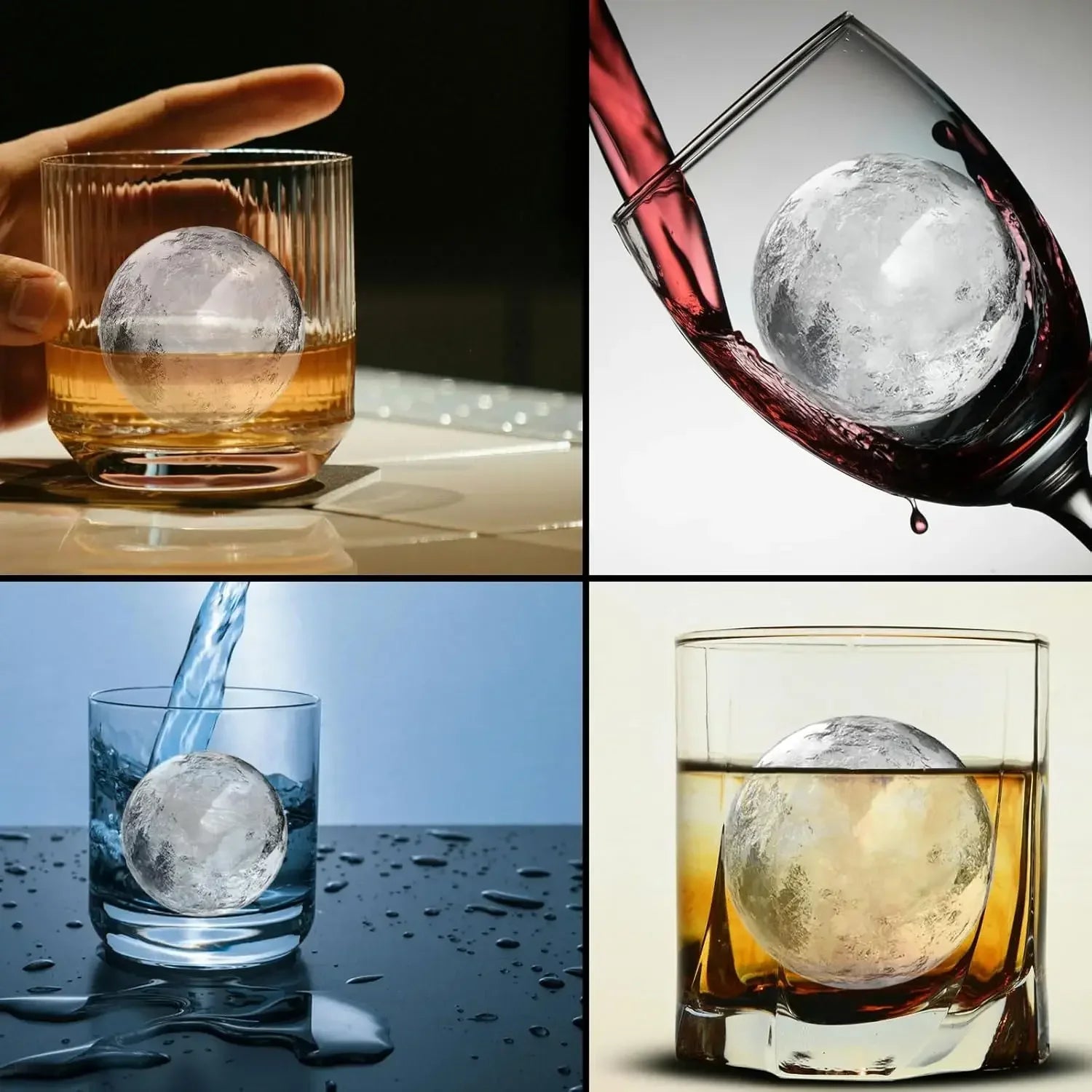 1-20PCS Large Ice Ball Mold Silicone Whiskey Ice Maker for Cocktails Durable Round Ice Cube Tray Home Bar Accessories