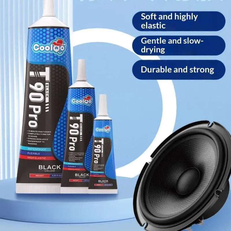 1/5Pcs 18ml 55ml Speaker Repair Glue Strong Adhesive Black for Foam Side Dust Cap Rubber Edge Cone Basin Loudspeaker Repair