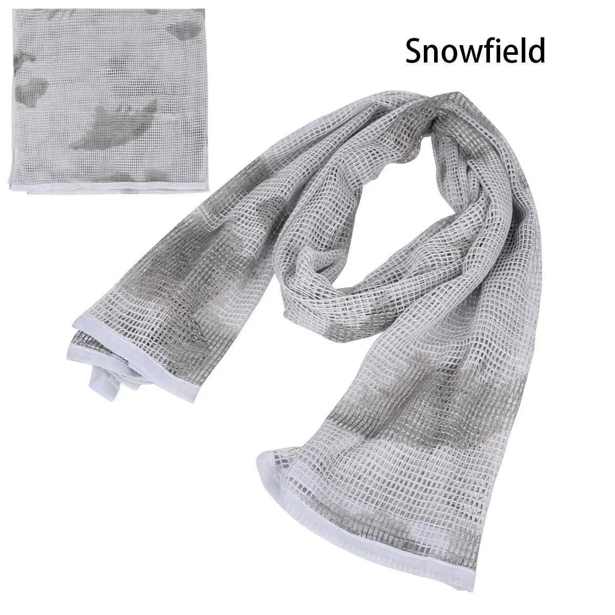 Camouflage Netting Scarf Sniper Veil Camo Mesh Face Scarf Veil Shemagh Head Wrap for Outdoor Camping Hiking Hunting Scarves