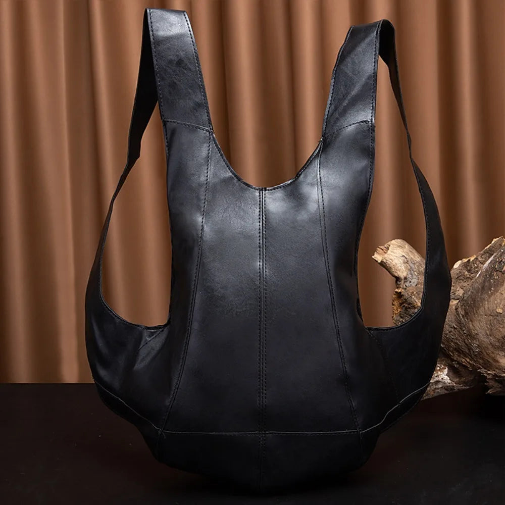 Crazy Horse Soft Leather Beetle Bag Backpack Large Capacity Anti-theft Travel Bag Multifunctional Waterproof Trendy Backpack