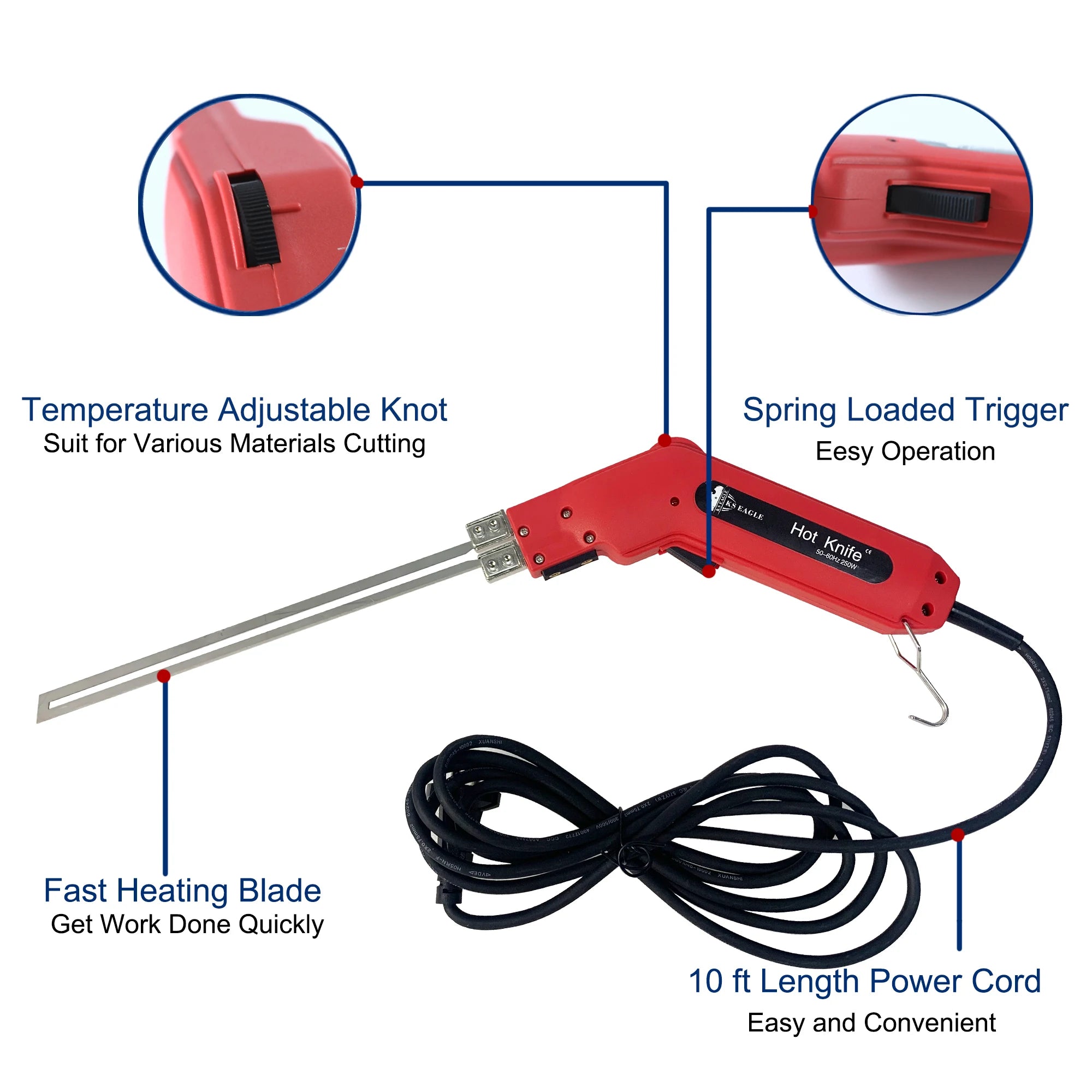 KS EAGLE Electric Foam Cutter Hot Wire Thermal Knife for Polystyrene Cut Styrofoam Knife Electric Hot Wire Foam Cutting Machine