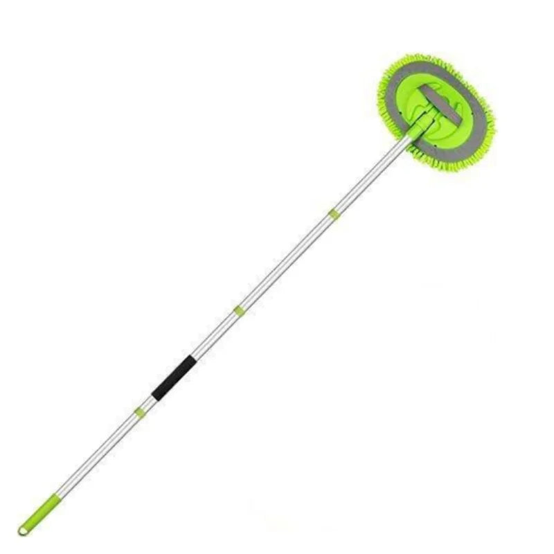 1 Set of Green Car Wash Mop with Attachable Brush Head, Extra-Long Car Cleaning Mop, Chenille 4-Section Detachable Mop, Also Suitable for Household Cleaning, Multifunctional Cleaning Mop