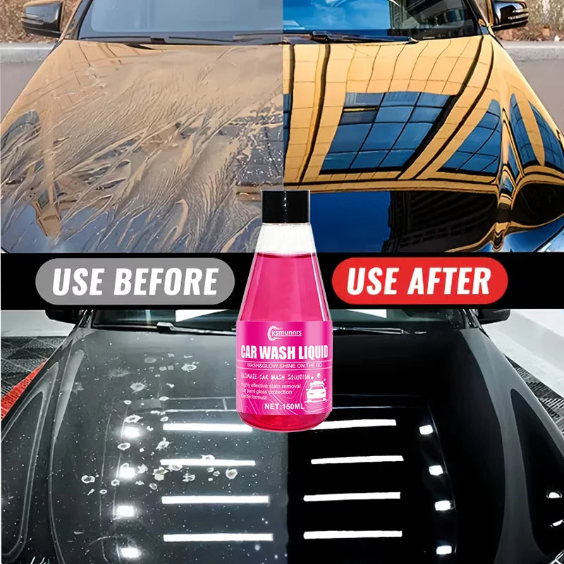 All-in-One Car Wash Wax, High Concentration Pink Foam Shampoo for Cars, Boats, Yachts and RVs