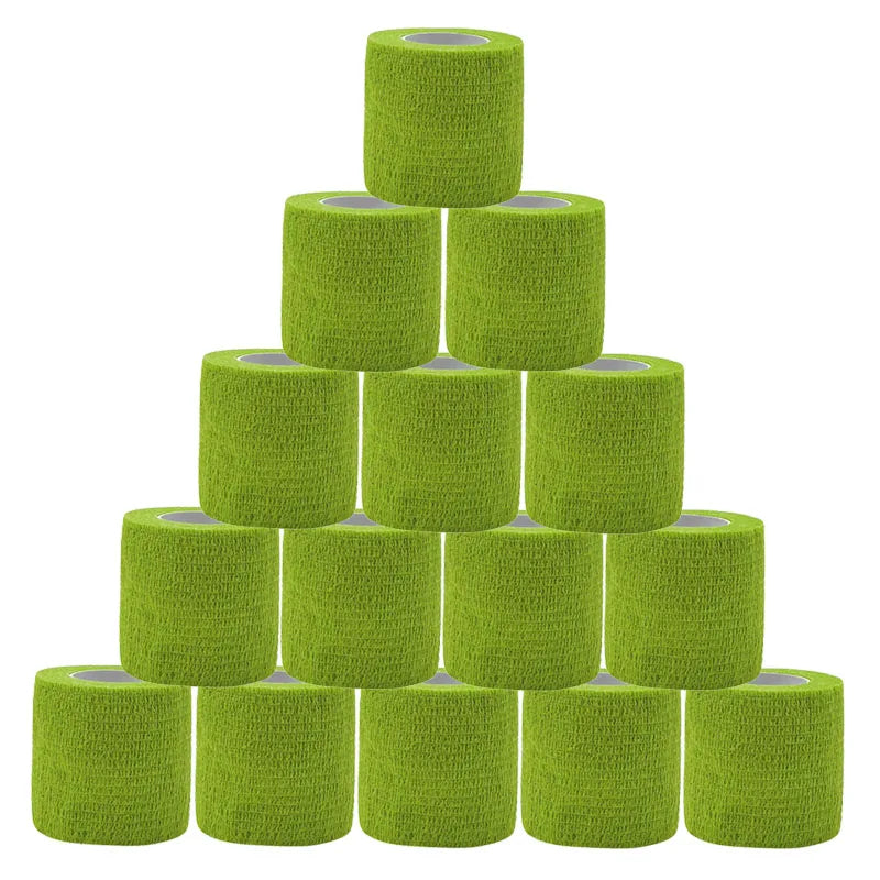 15pcs 2.5/5/7.5cm Colorful Sports Self Adhesive Elastic Breathable Sports Wrap Tape For Knee Pads Finger Ankle Aid Kit Pet Tool