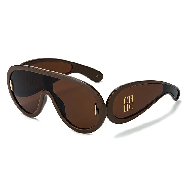 CH Brand Sunshade High Quality Color Lens Sunglasses Unique Design Ladies Rough Edge Personality Eyewear