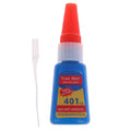 20ml Liquid Super Glue 401 Instant Strong Glue Bond Leather Wood Rubber Metal Glass Cyanoacrylate DIY Adhesive Nail Gel PVC Glue