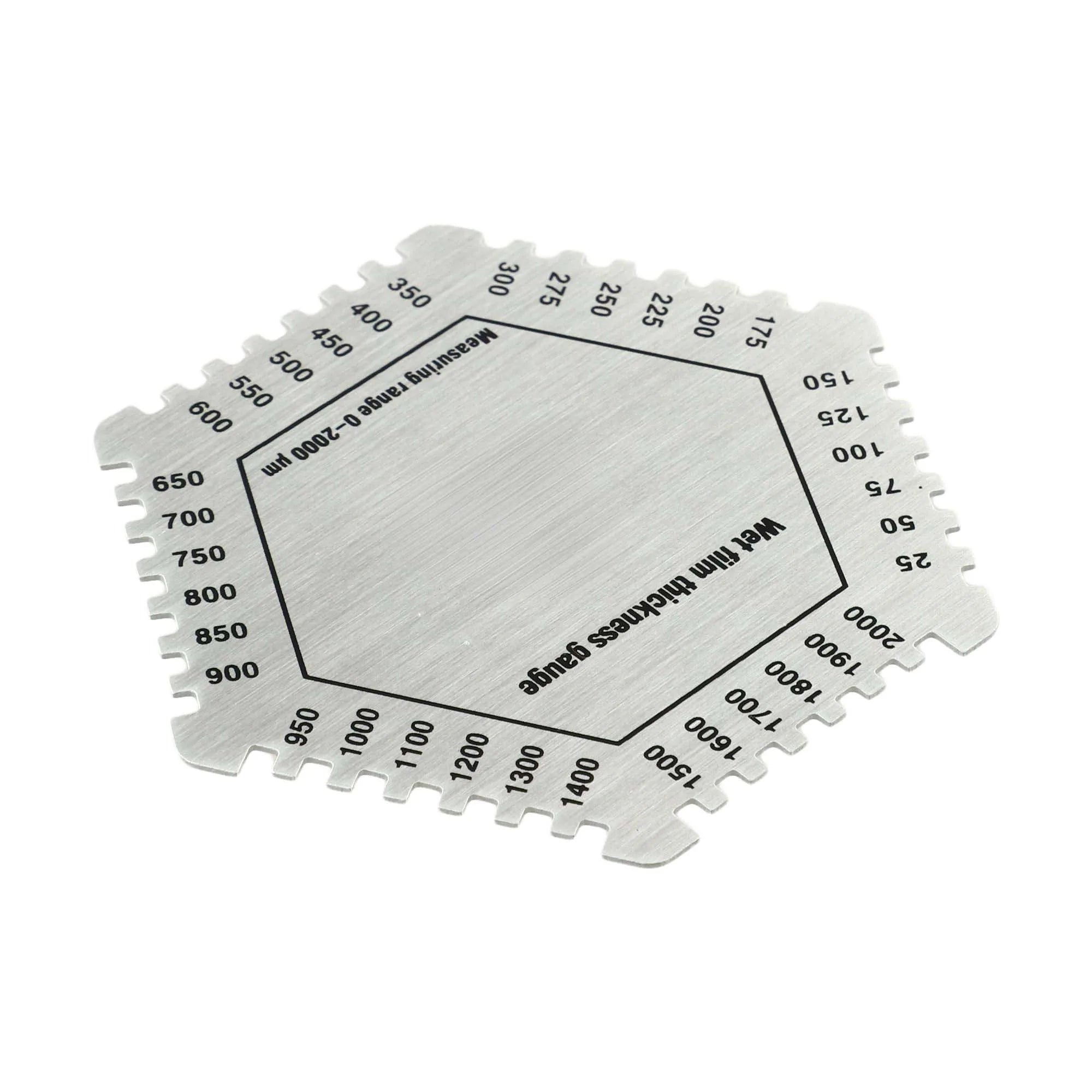 Hexagonal Wet Film Comb Gauge 25-2000um Stainless Steel Paint Thickness Meter For Construction Chemicals