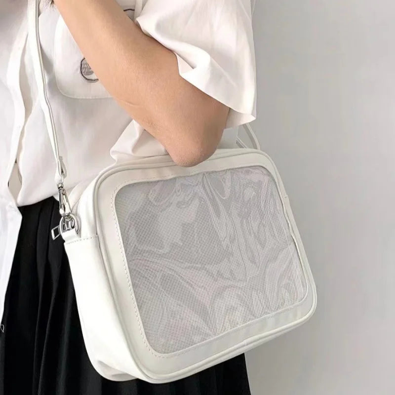 Clear Window Itabag Adjustable Strap Crossbody Bags Girls Anime Dolls Daily Handbag Shoulder Messenger Bag for Women Work School