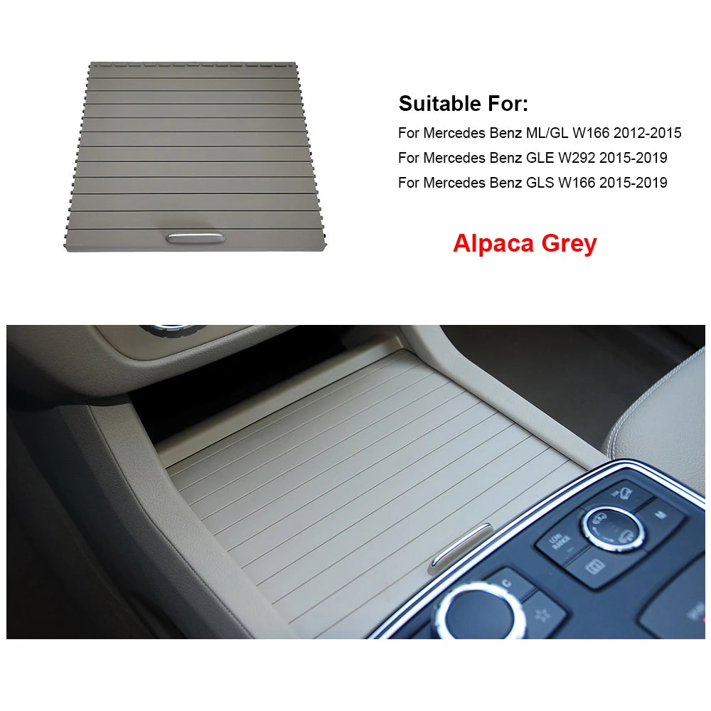 Center Console Shutters Cup Holder Slide Roller Blind Cover For Mercedes Benz ML GL GLE GLS Class W166 W292 16668058029051