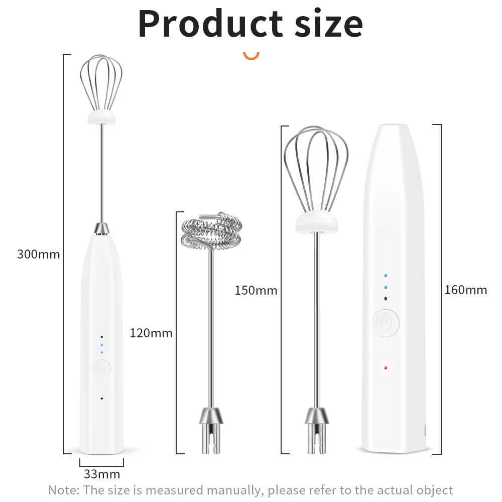 1 PCS Electric Egg Beater 3 Speeds Milk Frother Portable USB Mixer Hand Held Coffee Whisk Household Kitchen Gadgets Foamer