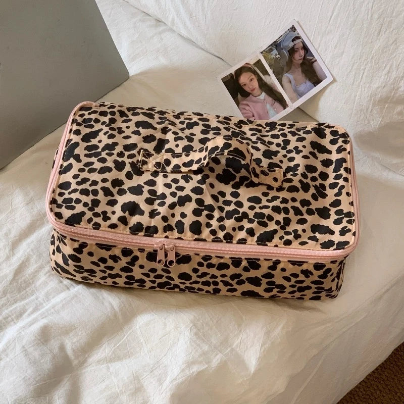 1PCS Leopard Print Travel Packing Cubes cosmetic shoes Clothes Organizers for Suitcase Luggage Storage Bags & Drawer Organizers