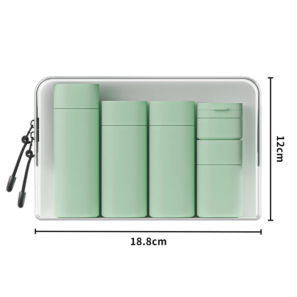 6pcs/set Makeup Dispensing Bottles Portable Travel Conditioner Lotion Shampoo Refillable Squeezable Bottle Cosmetic Bottle