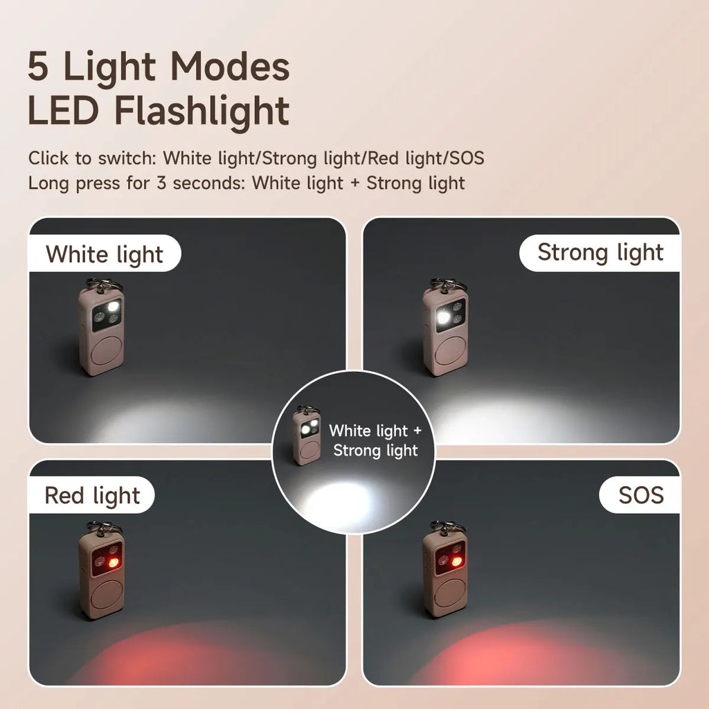 MOSLIGHTING Personal Self Defense Alarm 150db for Girl Women Security Alarm with SOS Lighting Anti-wolf Keychain Emergency Alarm