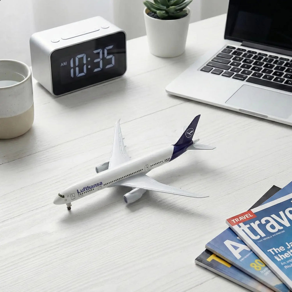 20cm Lufthansa B787 Airplane Model Toy Kit 1/300 Scale Diecast Metal plane Model with Stand for Collection and Display or Gift